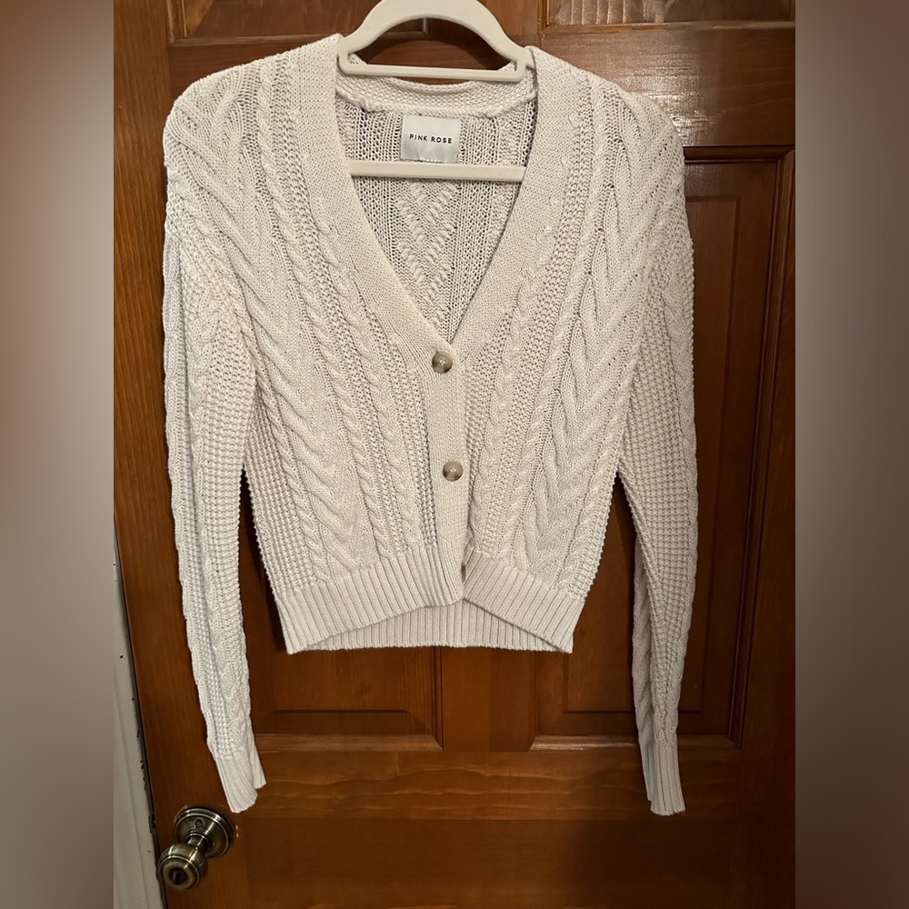 white cardigan